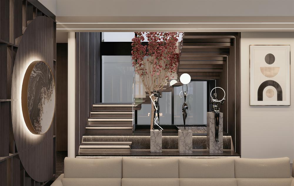 Diseño interior, Casa MC — vestíbulo y escalera