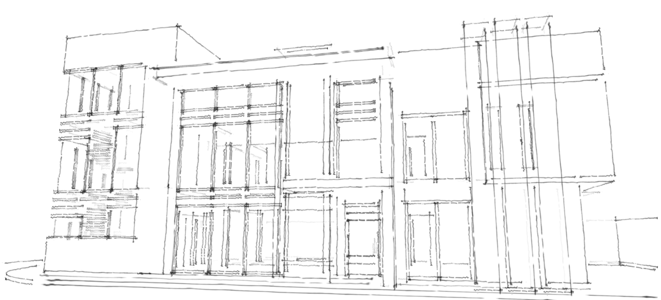 Boceto de elevación arquitectónica, Selvamar 39